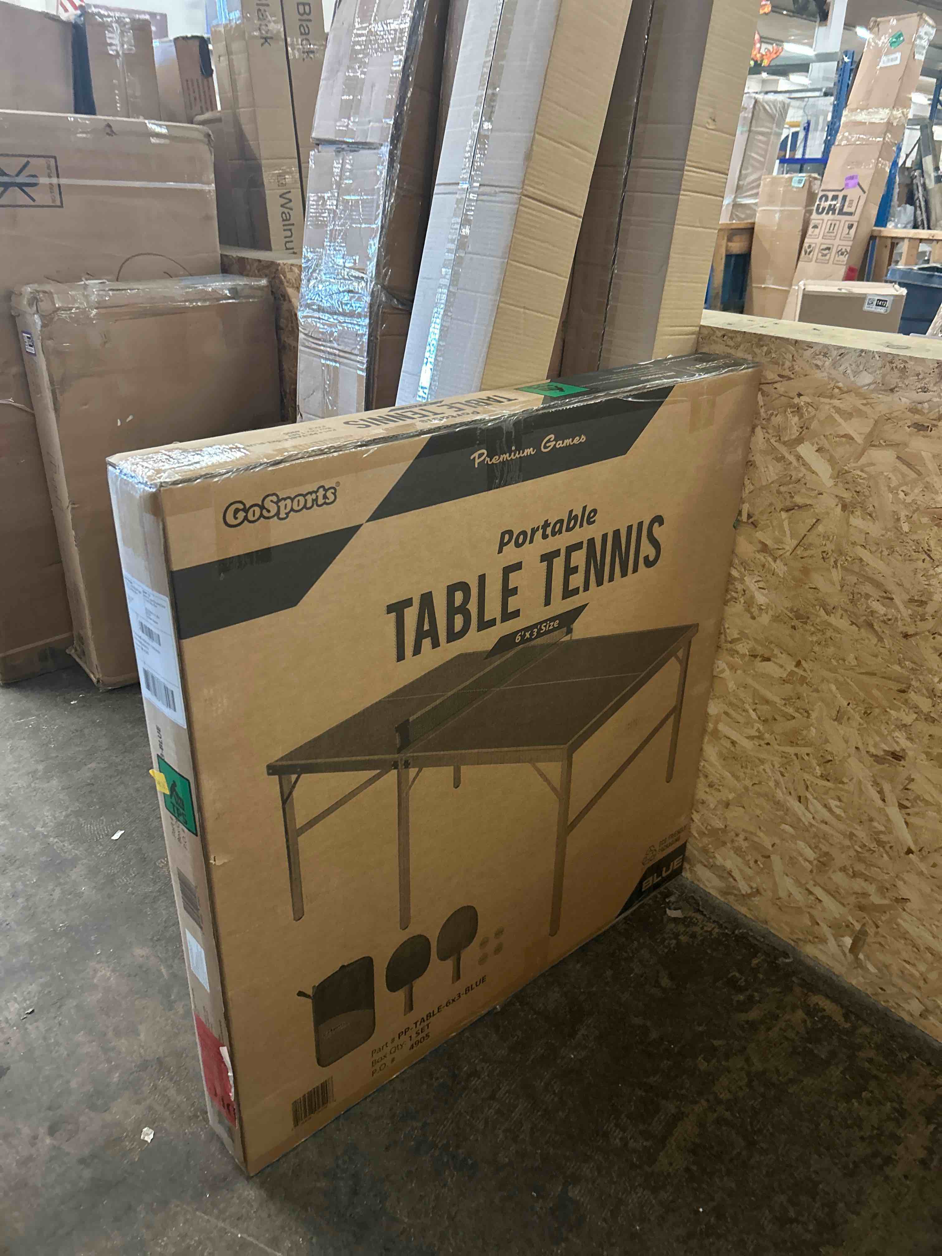 Condition photo showing New/Like New for GoSports Mid-Size Table Tennis Game Set - Red or Blue - Indoor/Outdoor Portable Table Tennis Game with Net, 2 Table Tennis Paddles and 4 Balls