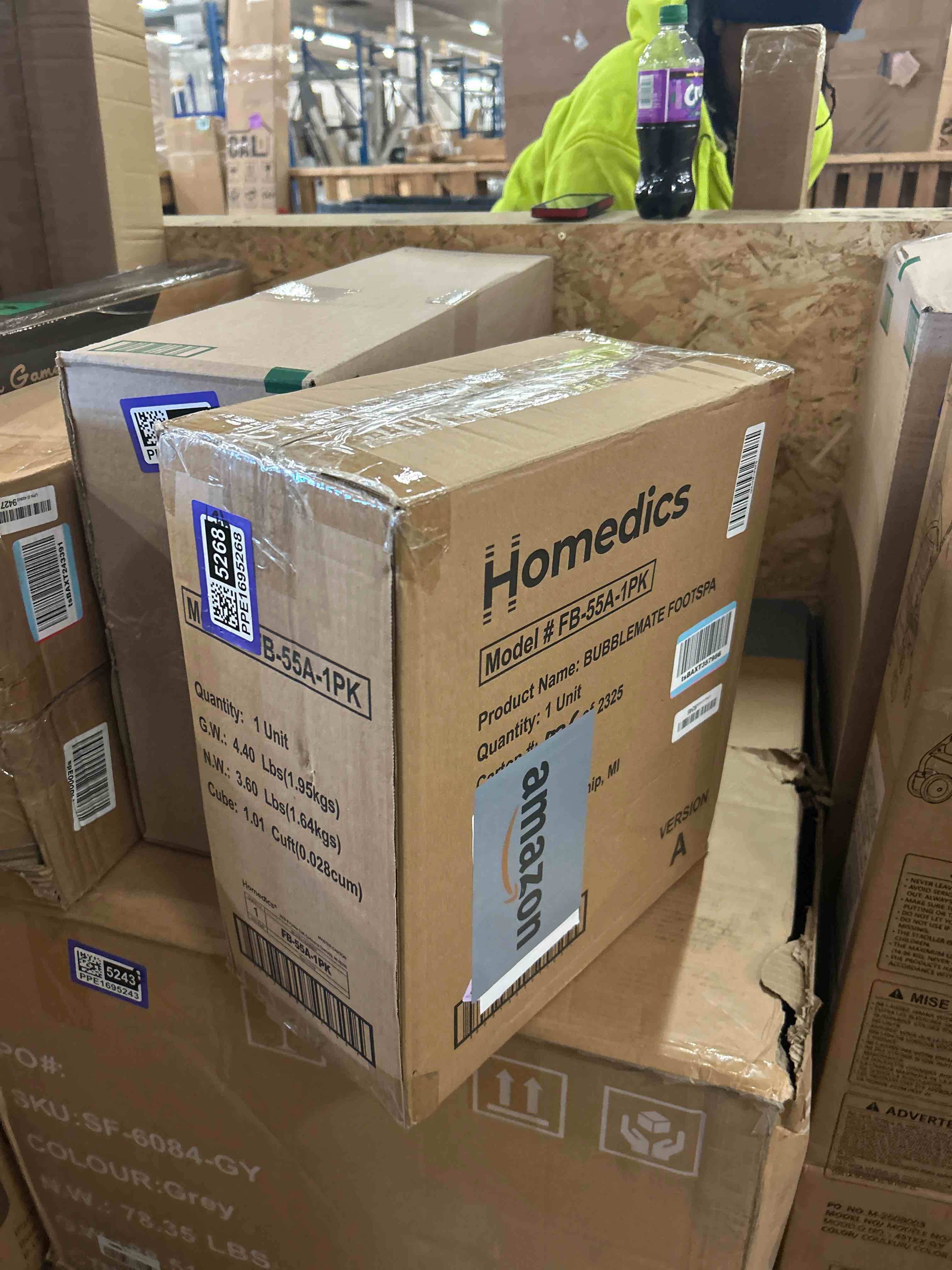 Condition photo showing New/Like New for Homedics Bubble Mate Heated Foot Spa Bubble Foot Massager with Raised Massage nodes and Removable Pumice Stone