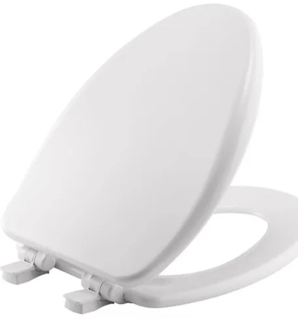 Condition photo showing New/Like New for Mayfair Cassel Slow Close Toilet Seat, Easy Clean, Non Slip Premium Wood Seat, Easy Install, Made in USA, Elongated, White