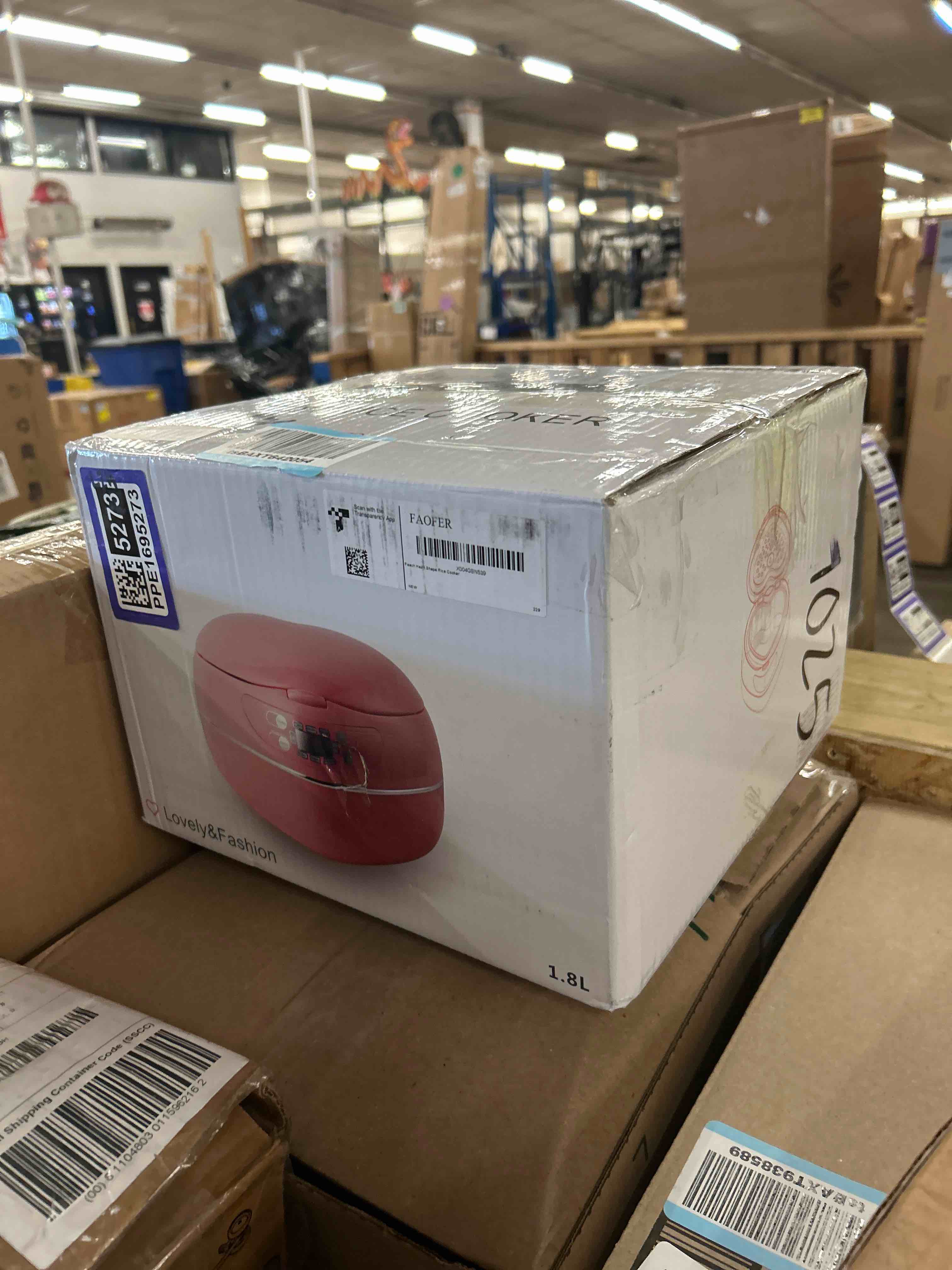 Condition photo showing New/Like New for Peach Heart Shape Rice Cooker 8 Cup Cooked, 4 Cup Uncooked Rice, Multifunctional Pink Rice Cooker, 300w, with Preset Timer, 1.8L