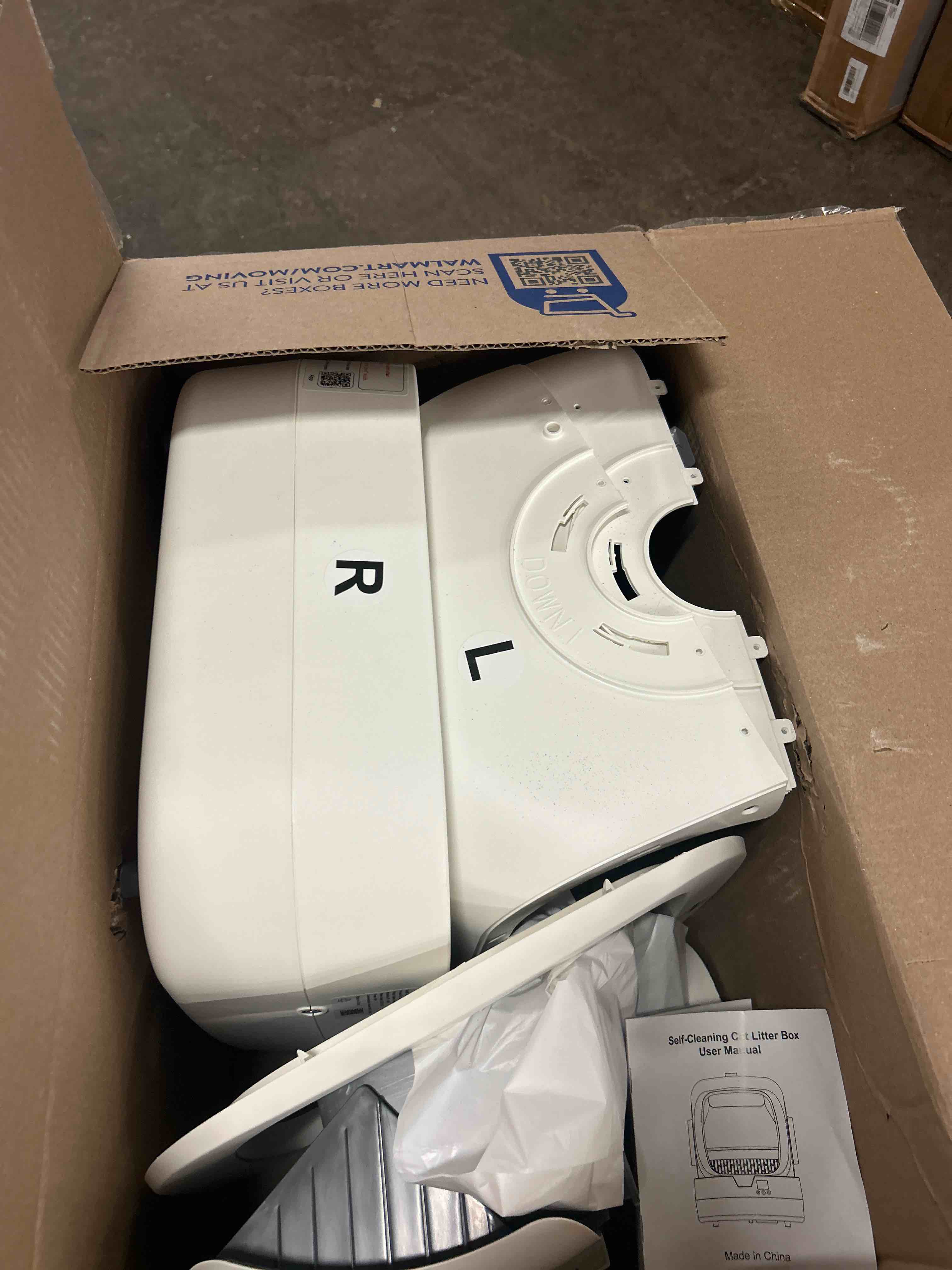 Condition photo showing Good Condition for Automatic Cat Litter Box Self Cleaning - APP Control and Weight Monitoring - Ultra-Quiet, Suitable for Medium Cats and Kittens, Safe Anti-Pinch Litter Box (Assembly Required) - White