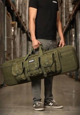 Condition photo showing New/Like New for Savior Equipment American Classic Tactical Double Long Gun Bag Pistol Transportation Case w/Backpack Strap, 36 Inch Olive Drab Green