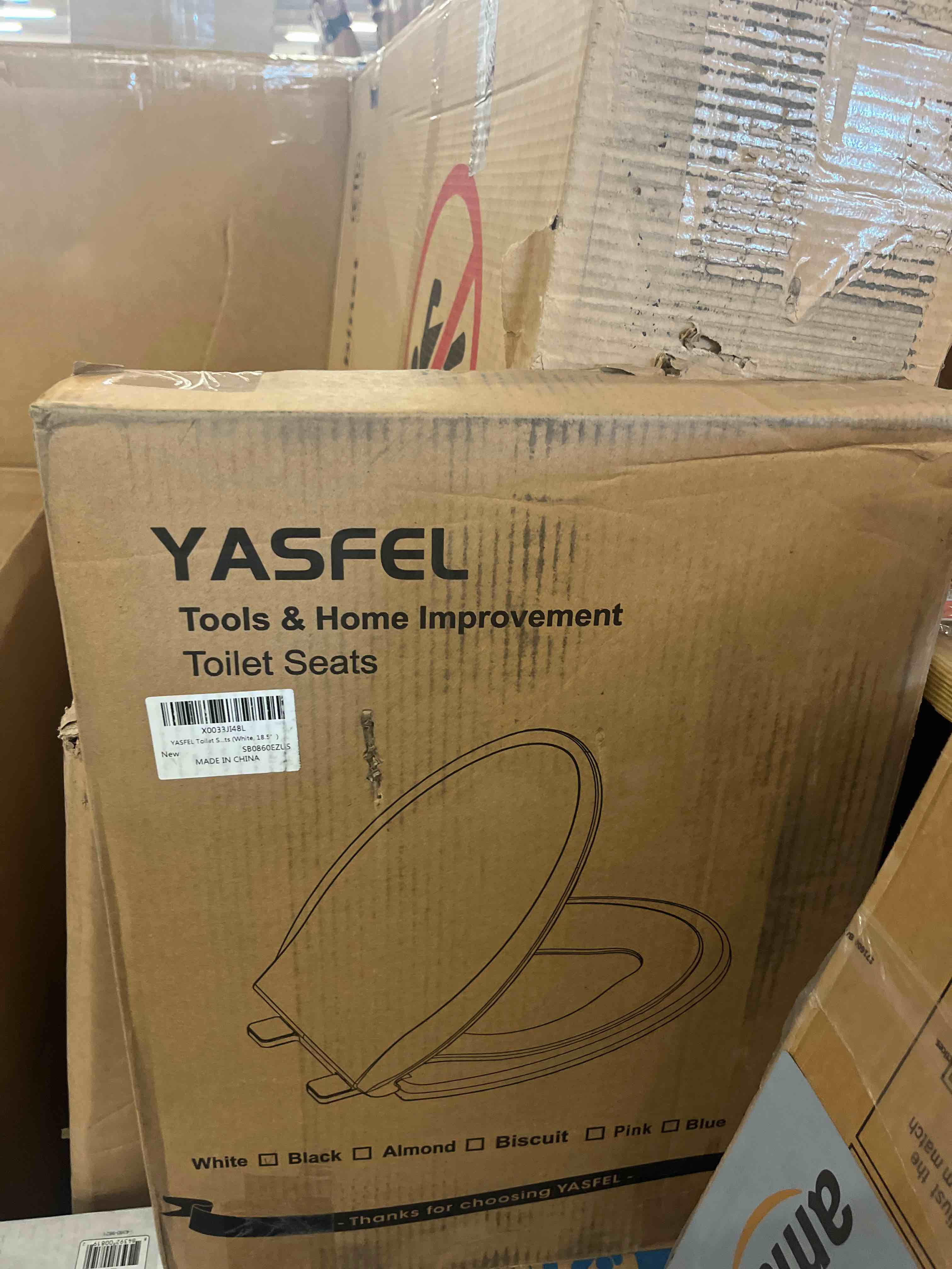 Condition photo showing New/Like New for YASFEL Toilet Seat with Toddler Toilet Seat Built in, Plastic, Elongated Slow Close with Magnets For Potty Training For Kids & Adults (White, 18.5”)