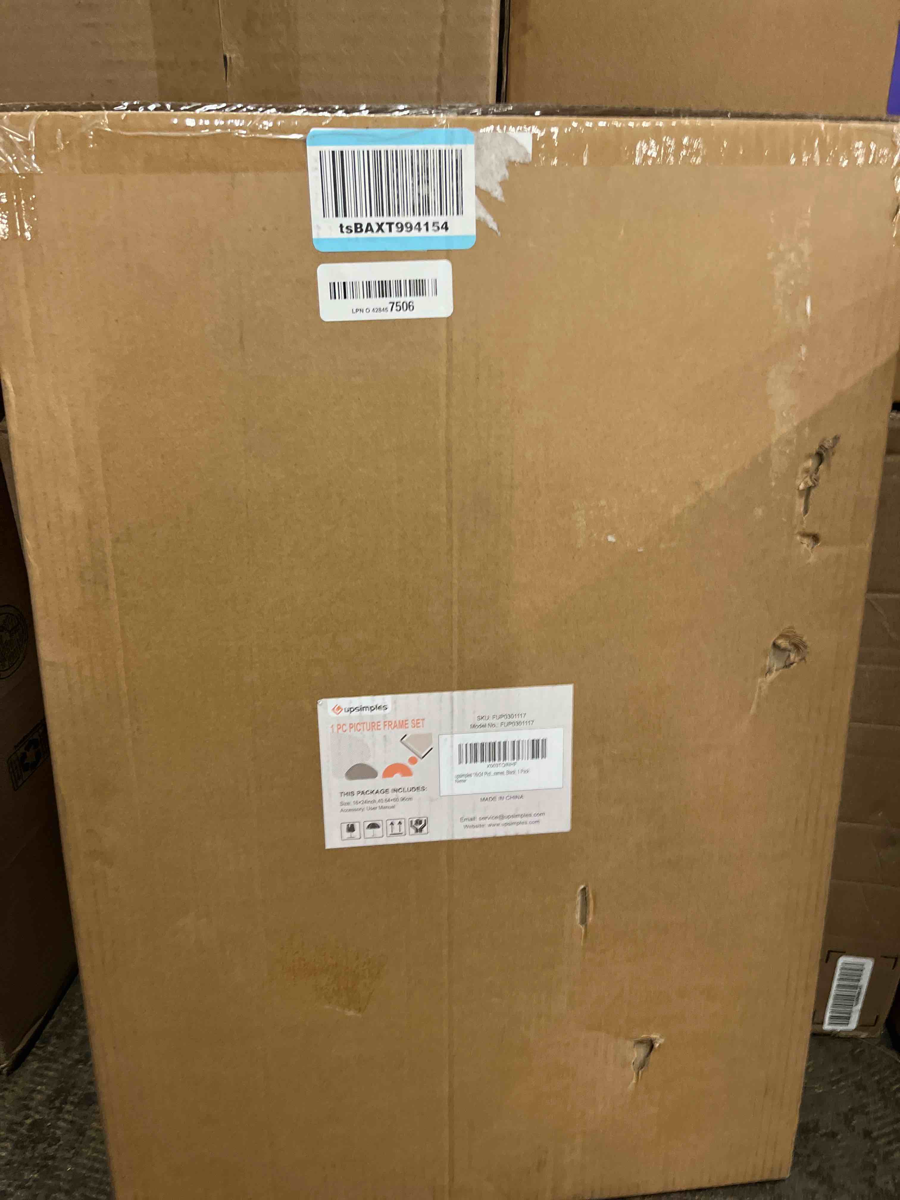 Condition photo showing New/Like New for upsimples 16x24  inches Picture Frame, Display Pictures 14x20 with Mat or 16 x 24 Without, Wall Hanging Poster Frames, Black, 1 Pack