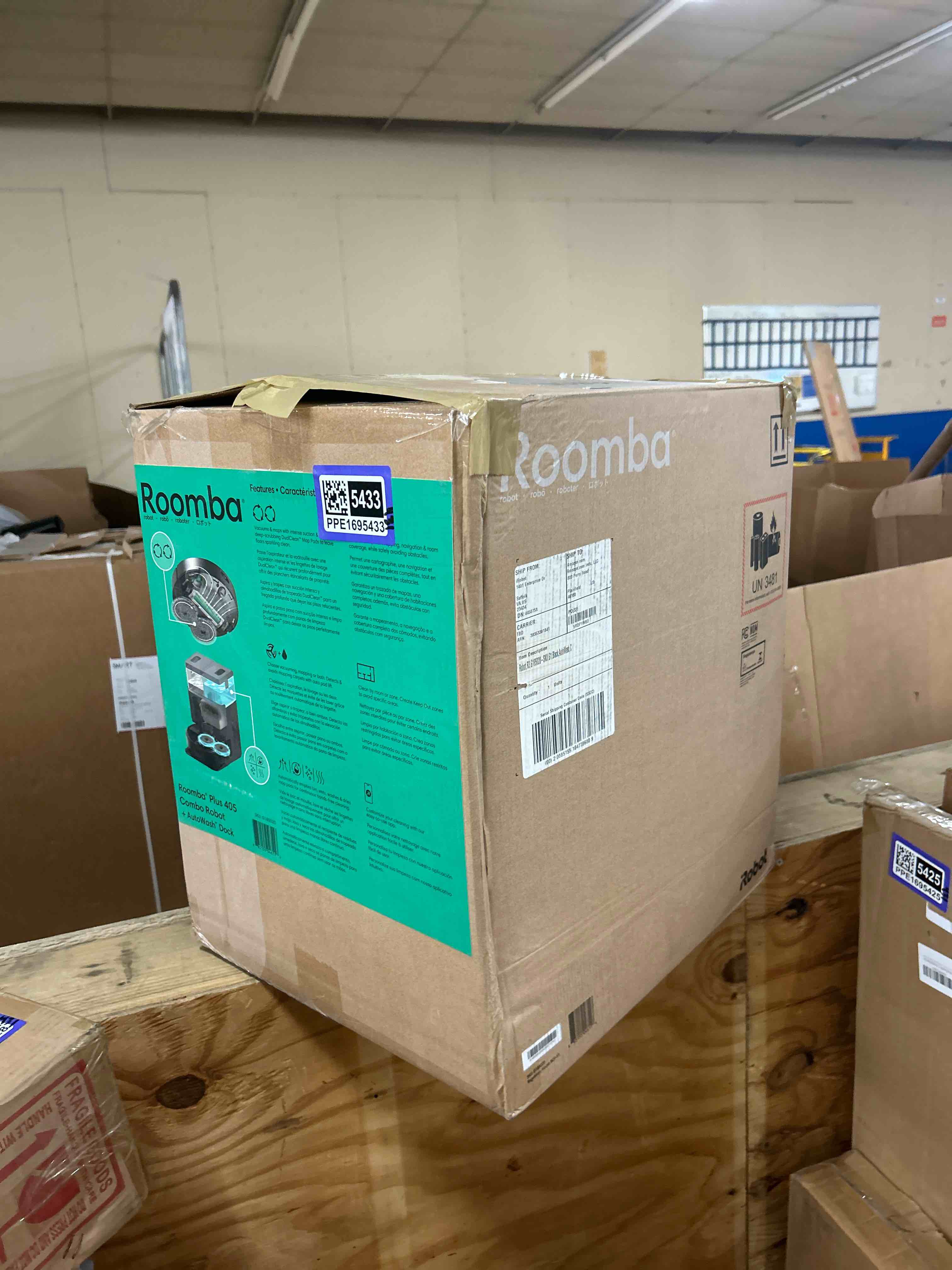 Condition photo showing New/Like New for iRobot Roomba Plus 405 (G185) Combo Cordless Vacuum & Mop G185020 5.8" Cleaning Path Black