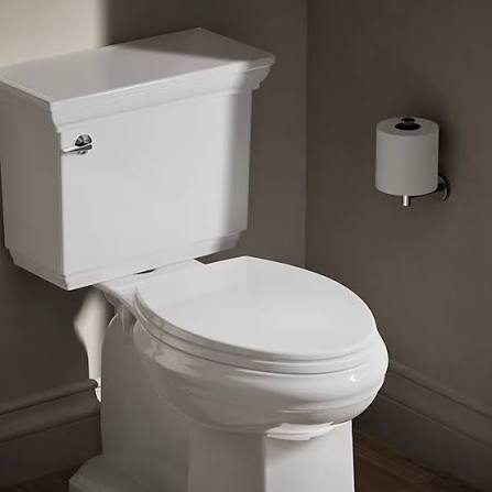 Kohler K-20110-0 Brevia Elongated Toilet Seat with Grip-Tight Bumpers, Quiet-Close Seat, Quick-Attach Hardware, White