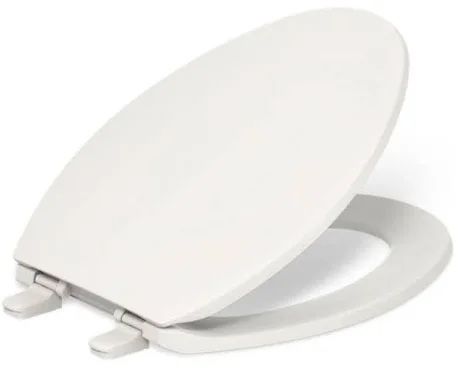 Condition photo showing New/Like New for Kohler K-20110-0 Brevia Elongated Toilet Seat with Grip-Tight Bumpers, Quiet-Close Seat, Quick-Attach Hardware, White