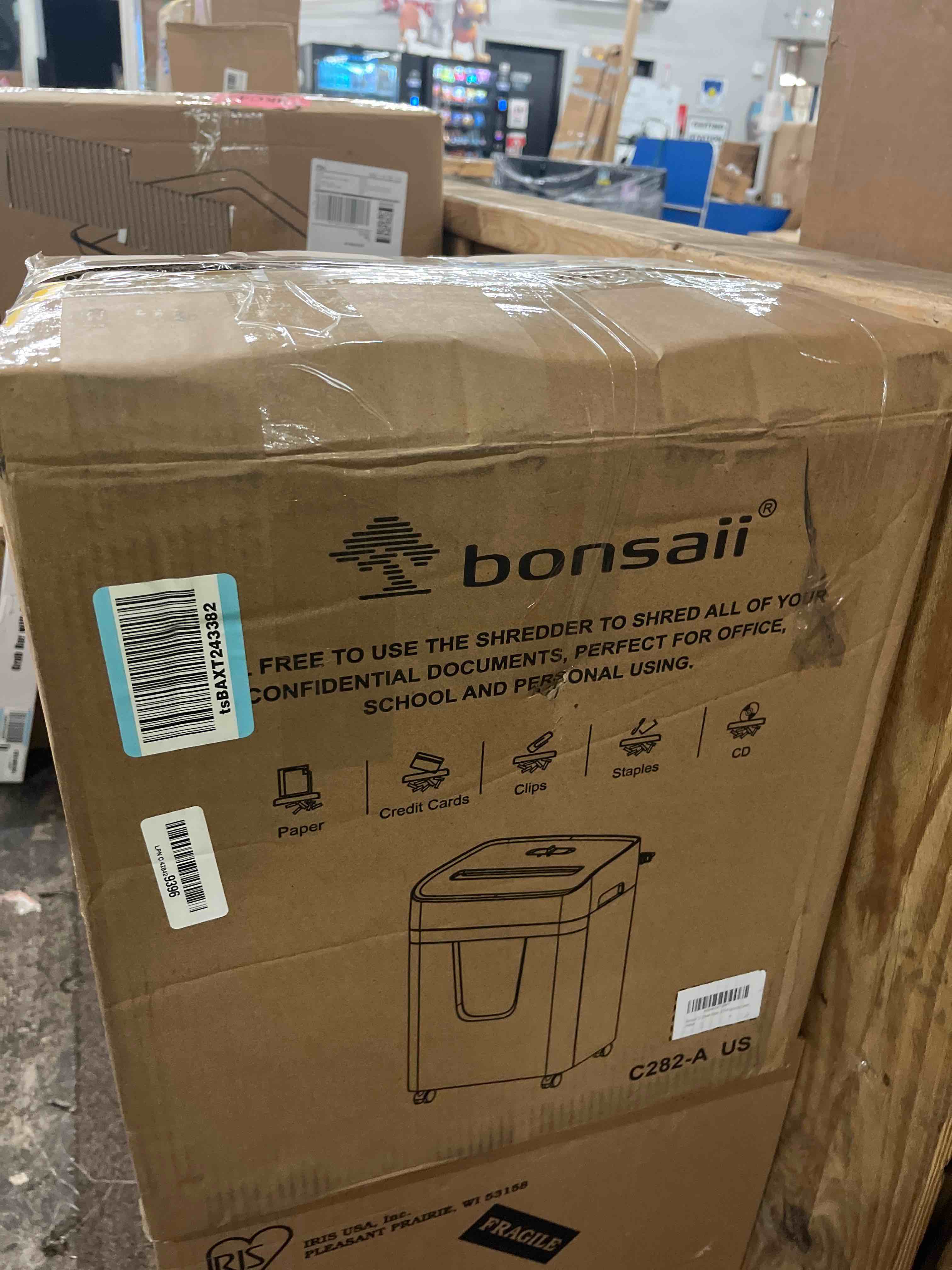Condition photo showing Good Condition for Bonsaii 12 Sheet Paper Shredder for Home Office, Heavy Duty Cross Cut Shredder with 5.5 Gal Pullout Bin, Home Shredder for CDs/Credit Card/Document/Mail, P-4 Security Level