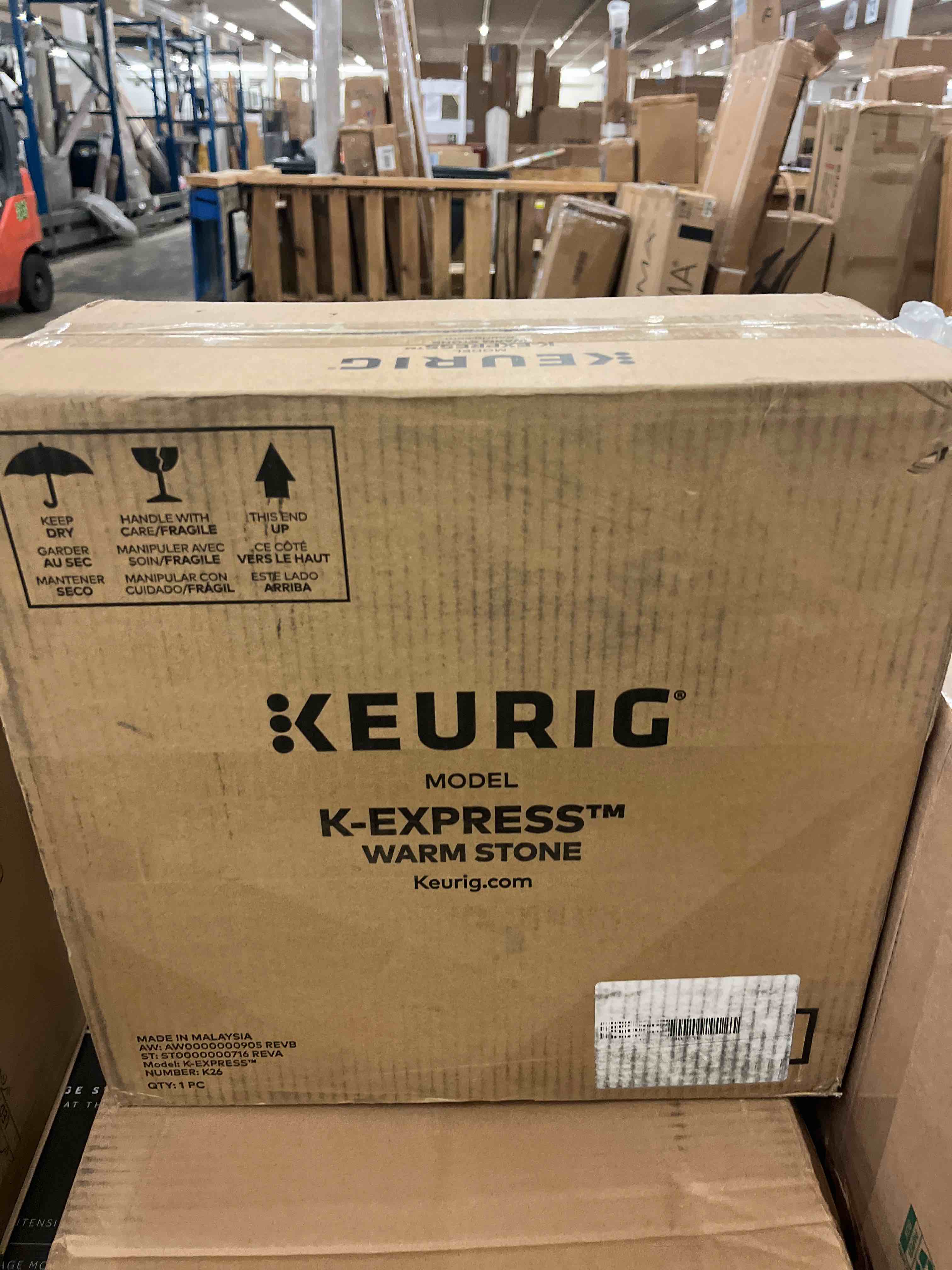 Condition photo showing New/Like New for Keurig K-Express Single Serve K-Cup Pod Coffee Maker, 3 Brew Sizes, Strong Button Feature, 42oz Removable Reservoir, Warm Stone