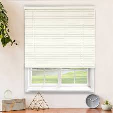 Chicology 34 W x 48 H Alabaster Cordless Vinyl Mini Window Blinds 1  Slats