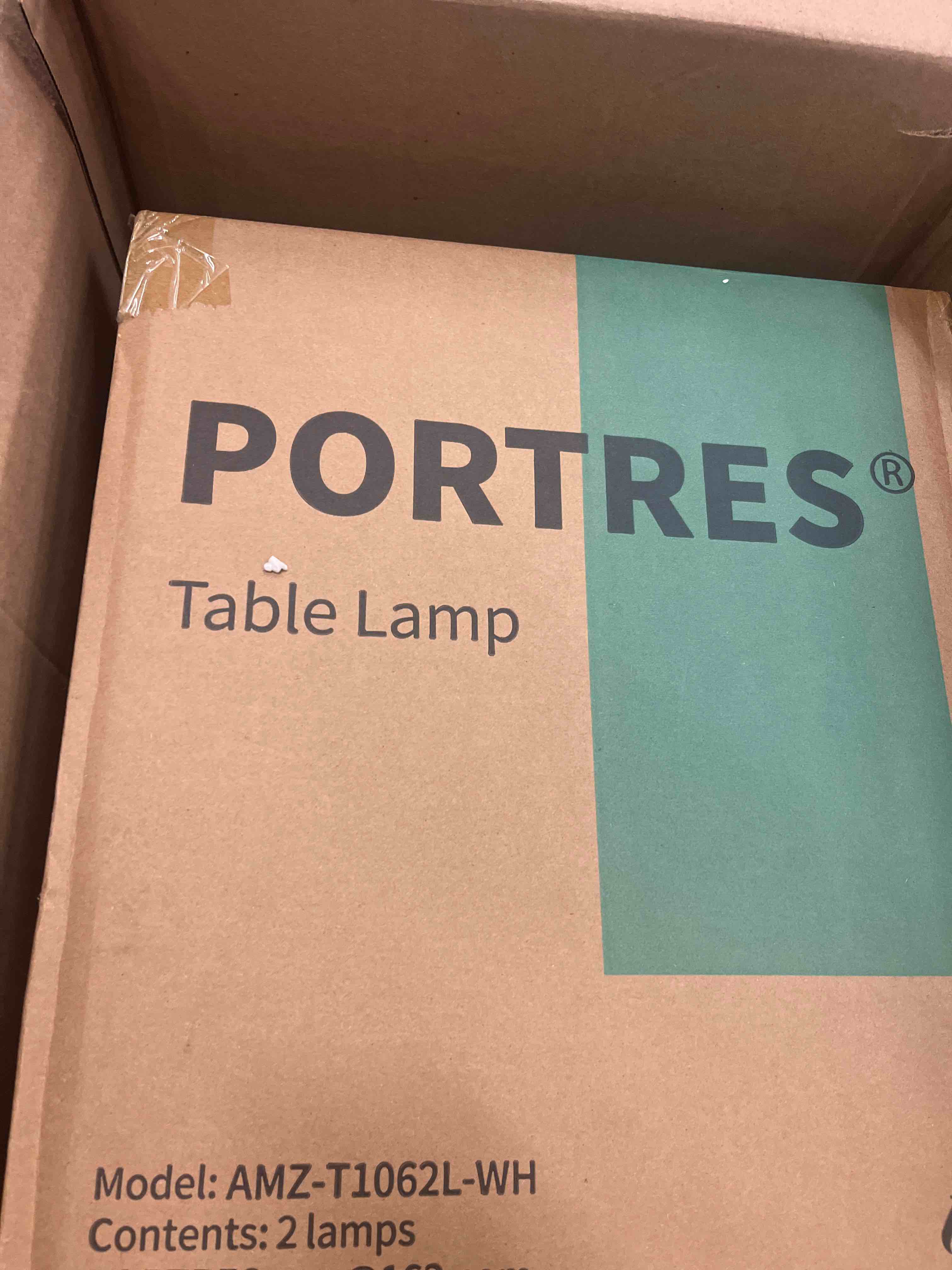 Condition photo showing Good Condition for PORTRES 24" Farmhouse Ceramic Table Lamp Set of 2 for Bedroom Living Room White Desk Decor Bedside Lamps for Study Room Office Dorm Modern Accent Nightstand Lamp End Table Lamps
