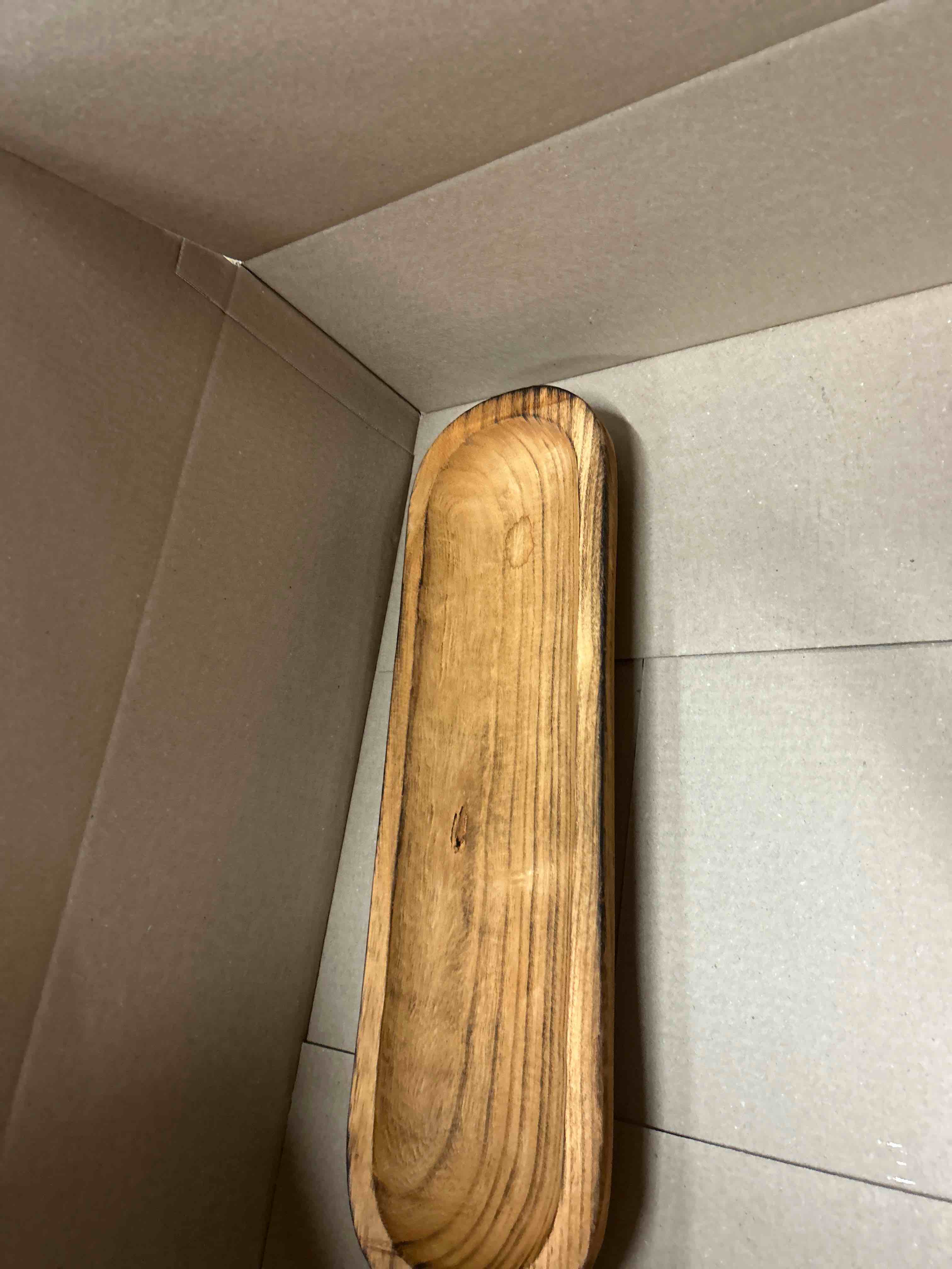 Condition photo showing New/Like New for Wooden Dough Bowl - 17.5" x 5" x 2" Paulownia Wood farmhouse rustic wooden decor cozy homes kitchen gift centerpiece catchall decorative pot pouri natural lightweight