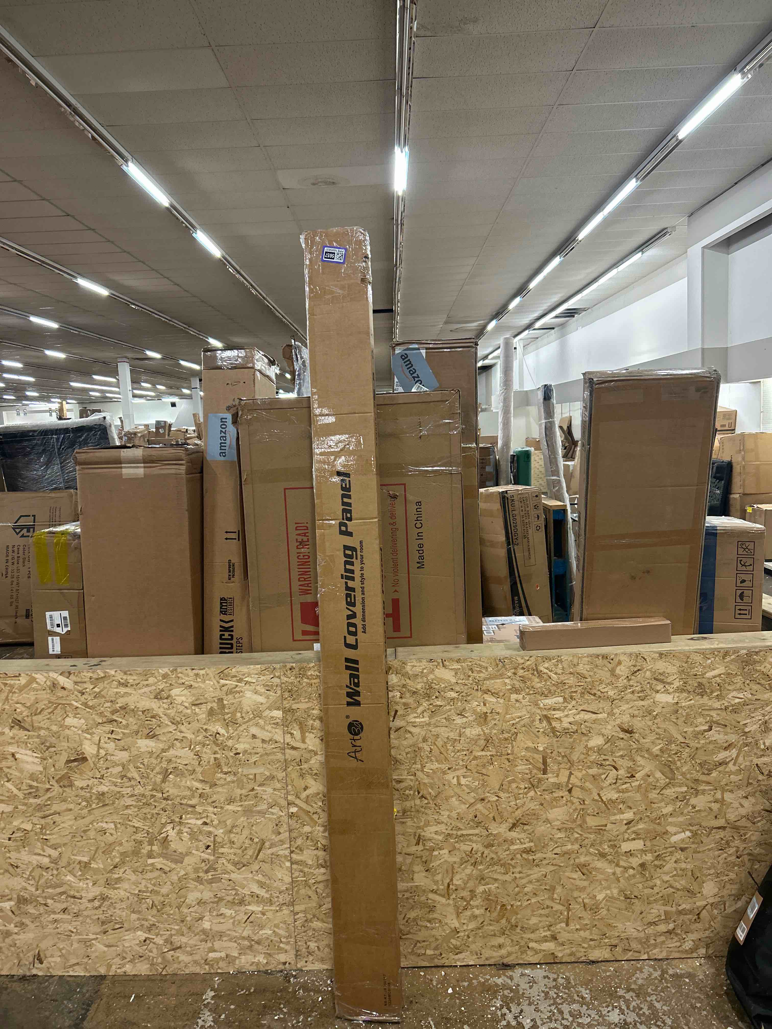 Condition photo showing New/Like New for Art3d Slat Wall Panels, WPC Soundproof 3D Wall Paneling for Interior Wall Decor, TV Background, 8-Pack 96 x 6 in. Teak