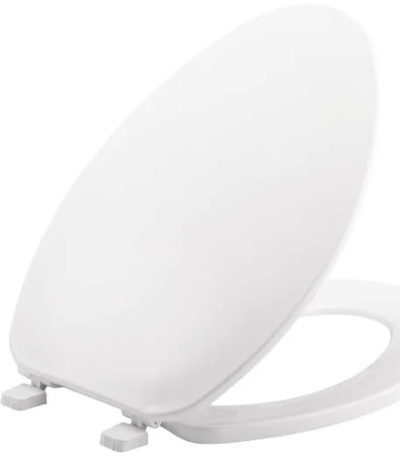 BEMIS 170 000 Toilet Seat, ELONGATED, Plastic, White