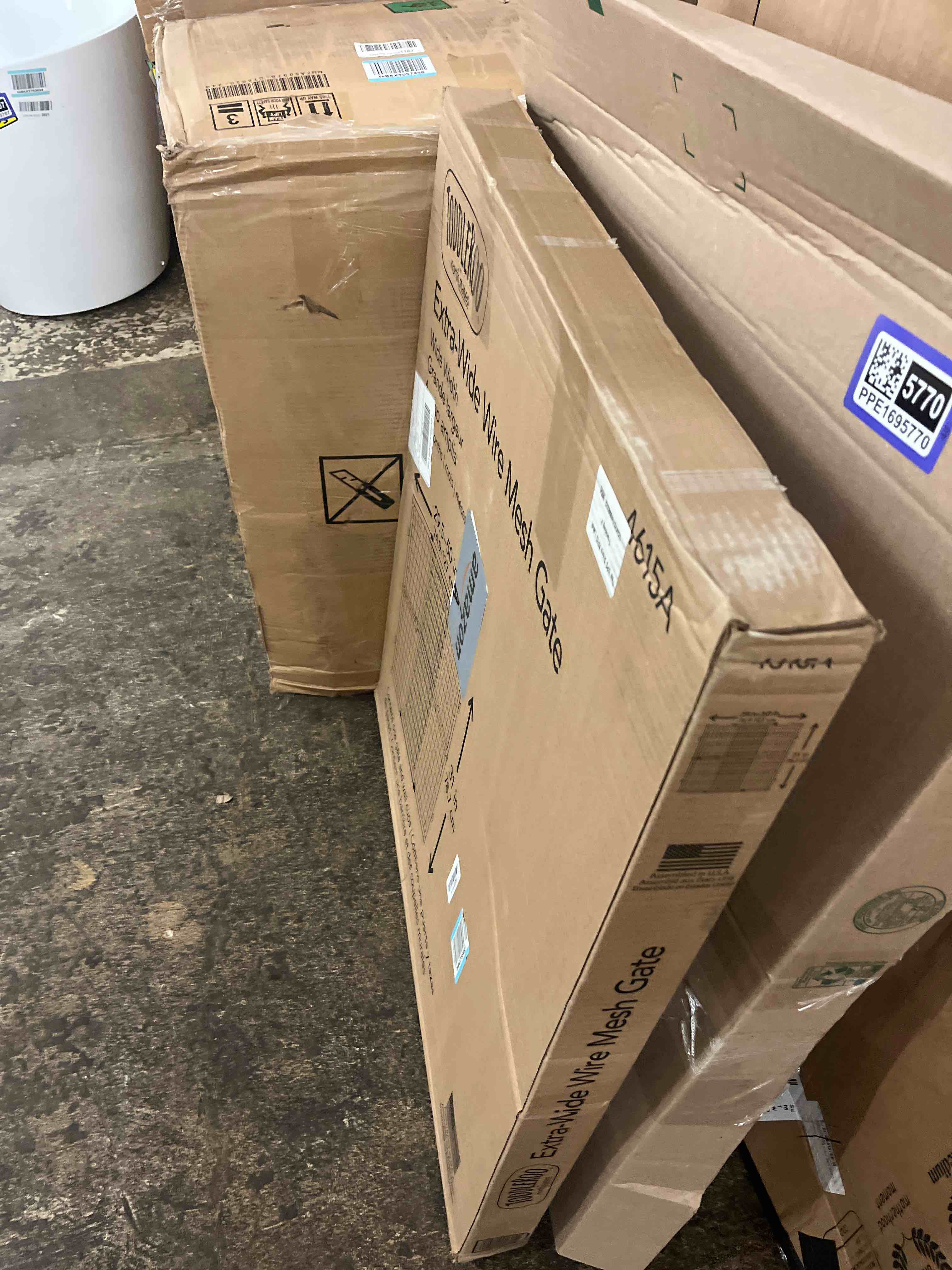 Condition photo showing New/Like New for Toddleroo by North States Extra Wide Wire Mesh Wooden Baby Gate: 29.5"-50" Wide. Pressure Mounted Baby Gate for Doorway. (31" Tall, Sustainable Hardwood)