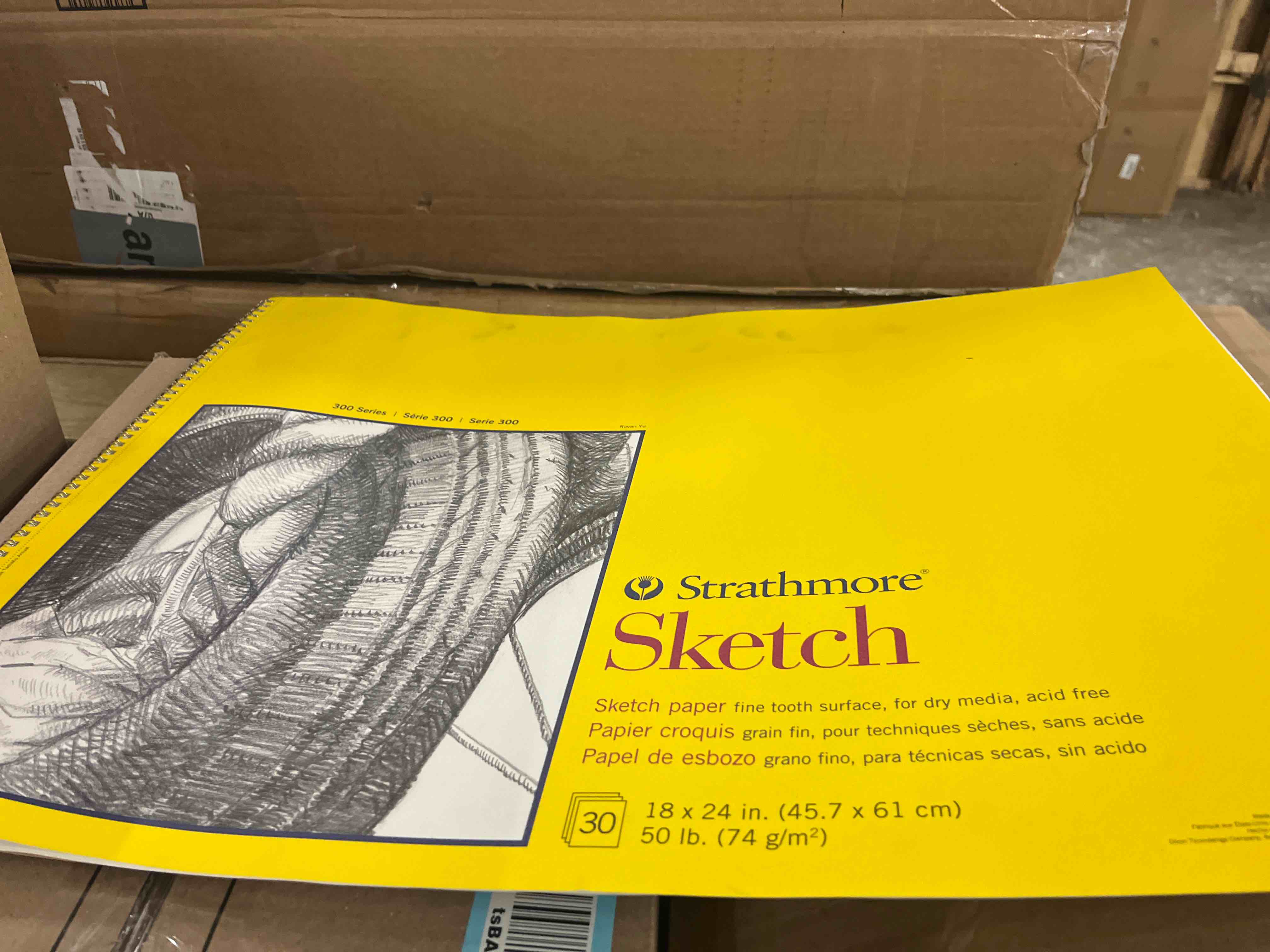 Condition photo showing New/Like New for Strathmore Sketch Paper Pad  300 Series  Spiral-Bound  18in x 24in  30 Sheets