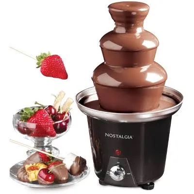 nostalgia 3 tier chocolate fondue fountain 24 oz electric fondue machine  black
