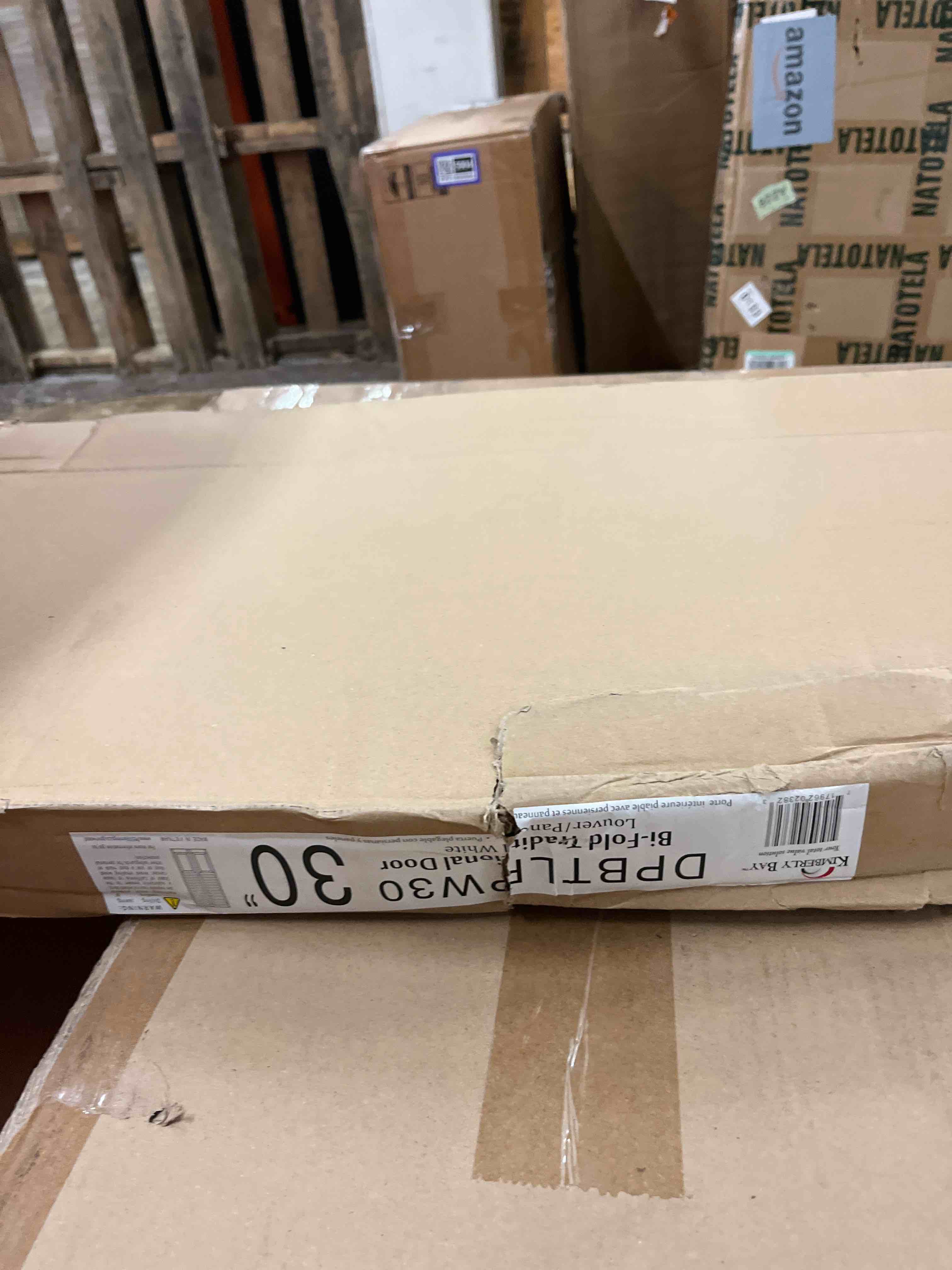 Condition photo showing New/Like New for kimberly bay bi-fold traditional louver-panel, white (80 x 30 inches)