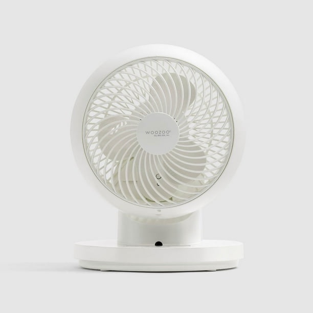 woozoo 360 degree oscillating personal fan, white