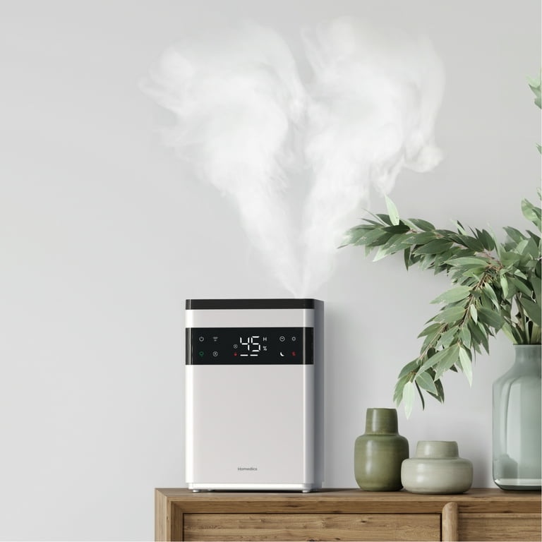 homedics premium warm & cool mist ultrasonic topfill humidifier, 58 hour runtime