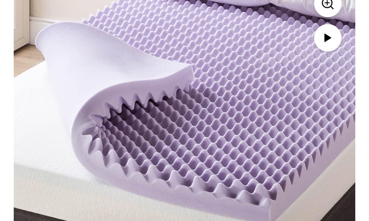 Best Price Mattress 4" Memory Foam Egg Crate Mattress Topper with Lavender Infusion, Queen