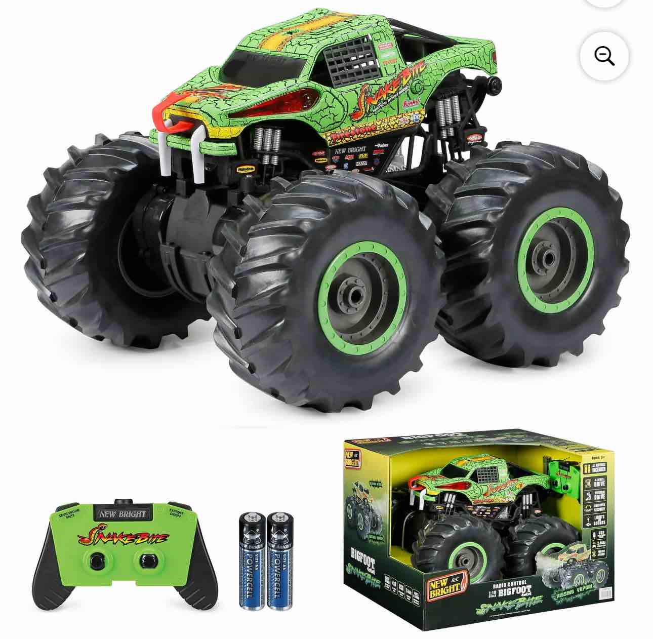 New Bright (1:10) Snake Bite Radio Control Monster Truck with Lights, Sounds and Vapor  61061U Child