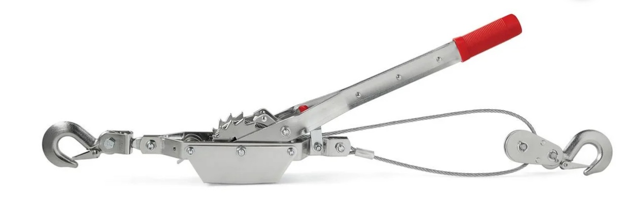 Hyper Tough 2 Ton Steel Dual Gear Power Puller, 4000 lbs. Load Capacity, Hand Winch Cable, Recovery Gear