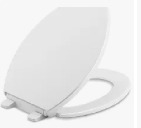 Kohler K-4774-0 Brevia Elongated White Toilet Seat with Quick-Release Hinges And Quick-Attach Hardware For Easy Clean