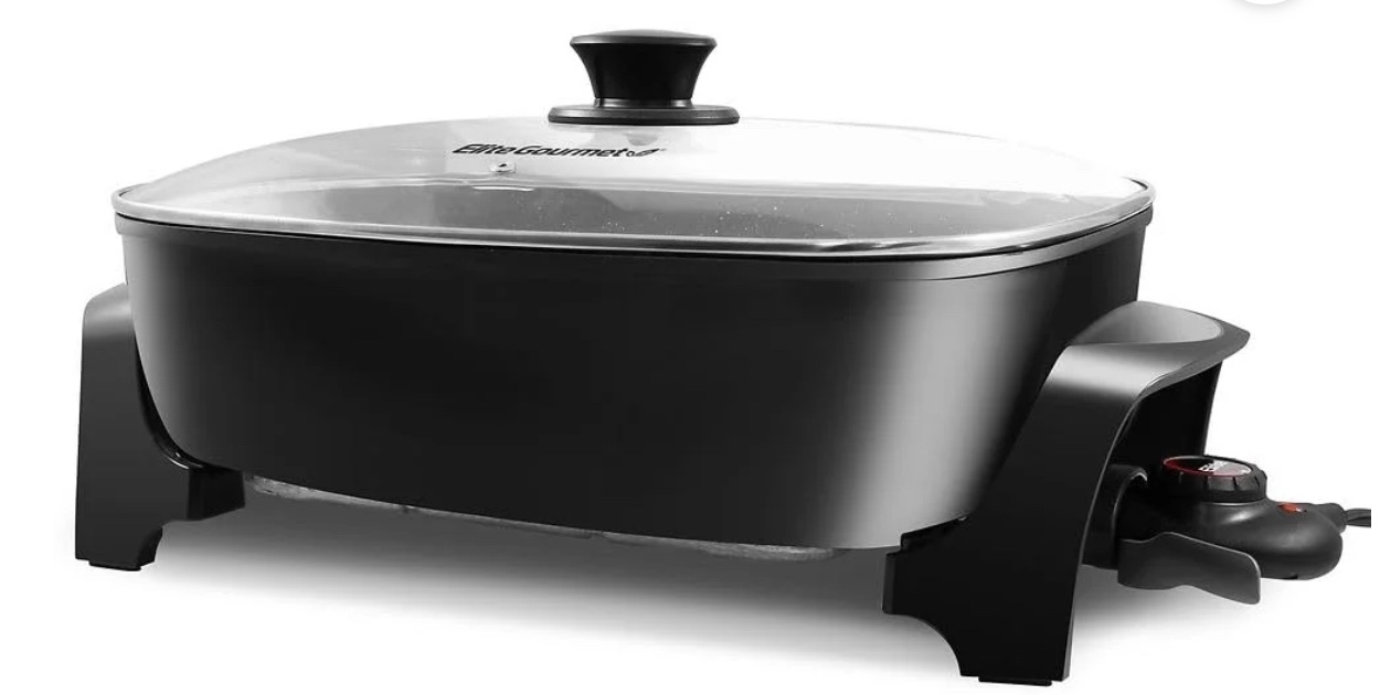 Elite Platinum 8Qt. Jumbo Electric Skillet w/ Easy-Pour Spout( USED)