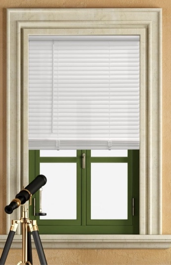 Mainstays 1" Cordless Vinyl Light Filtering Blinds, 1-Piece, White, 39" W x 64" L
