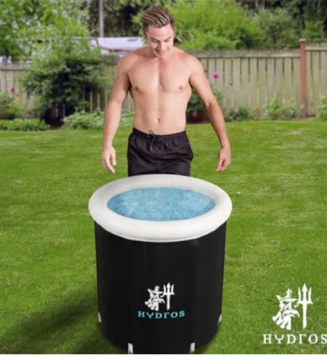 HYDROS Portable Cold Plunge Tub - Portable Ice Bath Tub For Athletes - Easy to Assemble Ice Plunge Bath - 3 Thermal Insulated Layers + Drain Tap - Ice Baths at Home - Ice Pod, Large Cold Therapy Bath