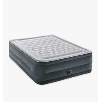 Intex 64417ED 22in Queen Dura-Beam Comfort Plush High-Rise Inflatable Air Mattress with Built in Pump for Travel and Camping, 600lb Weight Capacity