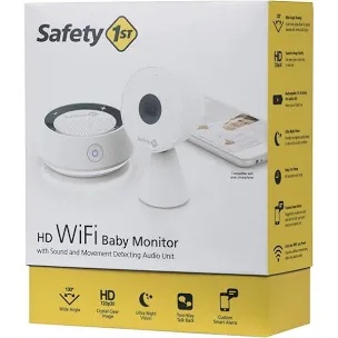 Safety 1st HD WiFi Baby Monitor with Sound and Movement Detecting Audio Unit, White