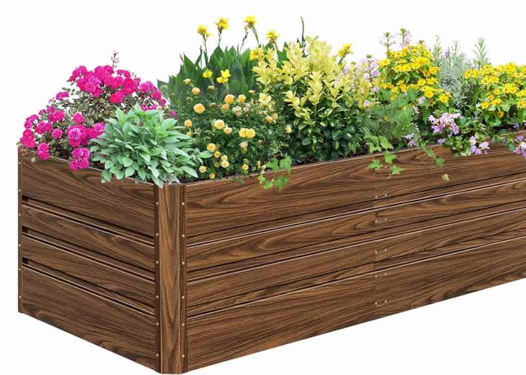 SnugNiture Galvanized Raised Garden Bed 8x4x2FT Outdoor Large Metal Planter Box Steel Kit for Planting Vegetables, Flowers