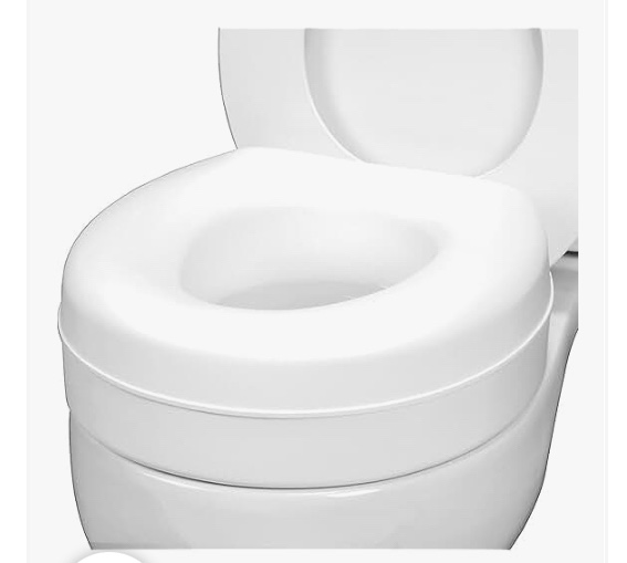 HealthSmart Raised Toilet Seat Riser That Fits Most Standard Bowls for Enhanced Comfort and Elevation with Slip Resistant Pads  15x15x5