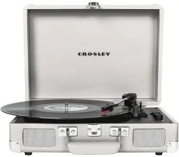 Crosley Cruiser Premier Vinyl Record Player with Speakers and Wireless Bluetooth - White | Audio Turntables
