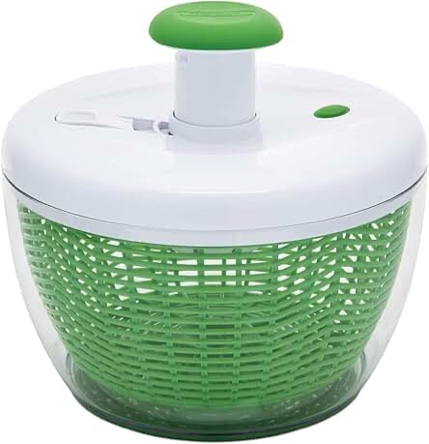 Farberware Easy to use pro Pump Spinner with Bowl, Colander and Built in draining System for Fresh, Crisp, Clean Salad and Produce, 6.6 quart, Green