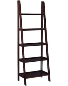 Linon 5-Tier Bookshelf, Brown