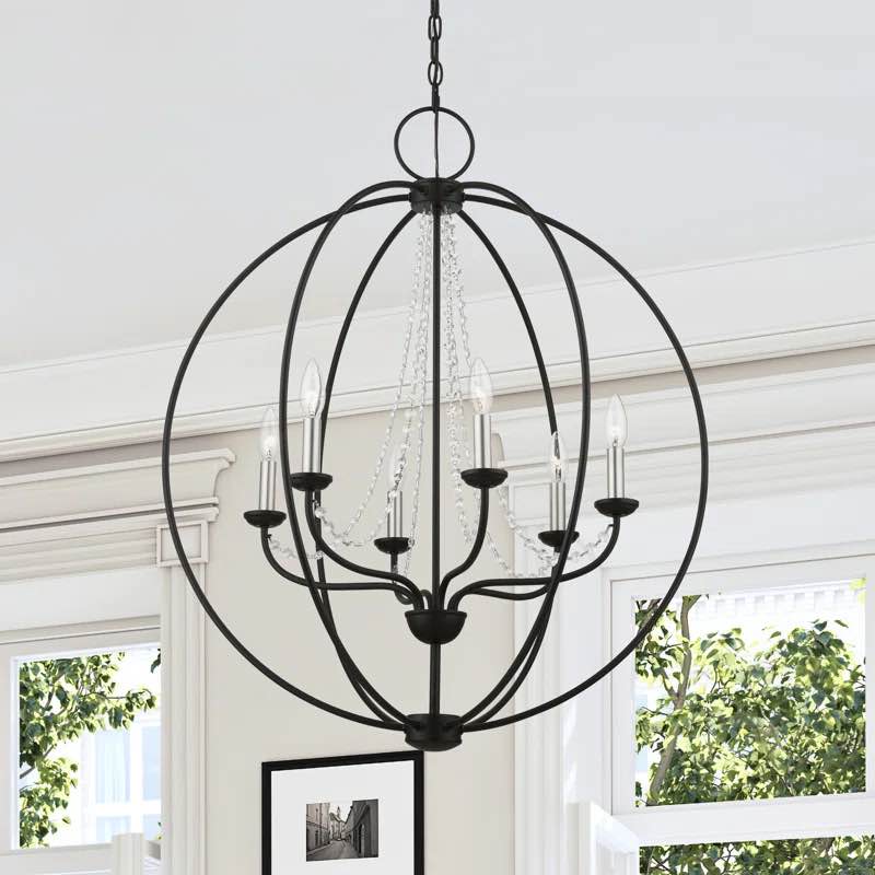 Ledjon 6 - Light Dimmable Globe Chandelier