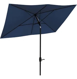 MF Studio 13 Blue Rectangle Market Patio Umbrella