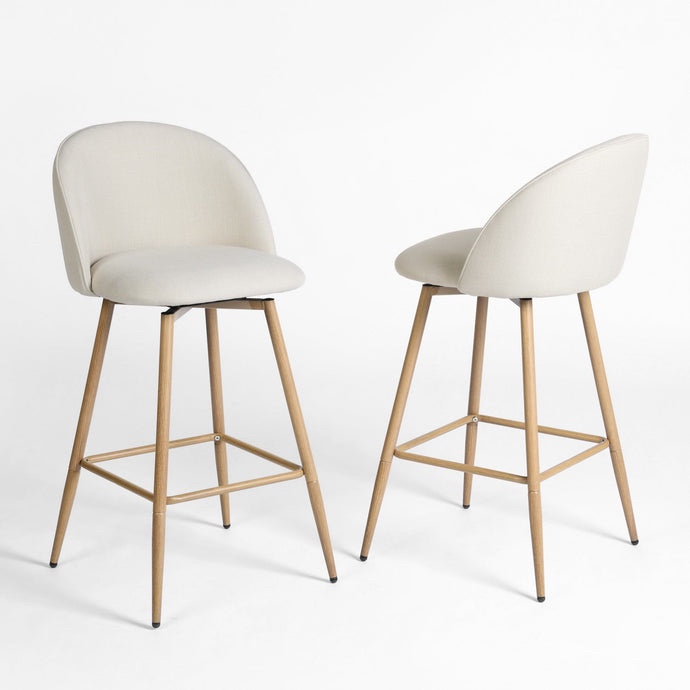 HASEEB 26" Swivel Counter Height Bar Stools Set of 2