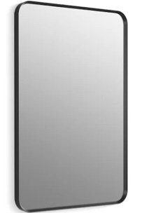 Essential 24" W x 36" H Transitional Rectangular Metal Framed Bathroom Wall Mirror Model: K-31364-BLL | Item: bci4482685