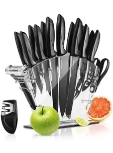 NutriChef 17 Piece Stainless Steel Assorted Knife Set