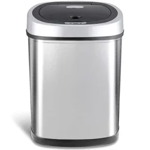 Nine Stars 11.1 Gallon Stainless Steel Motion Sensor Trash Can