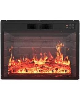 23" Ultra-Thin Electric Fireplace Insert Rear Projection Flame Fireplace