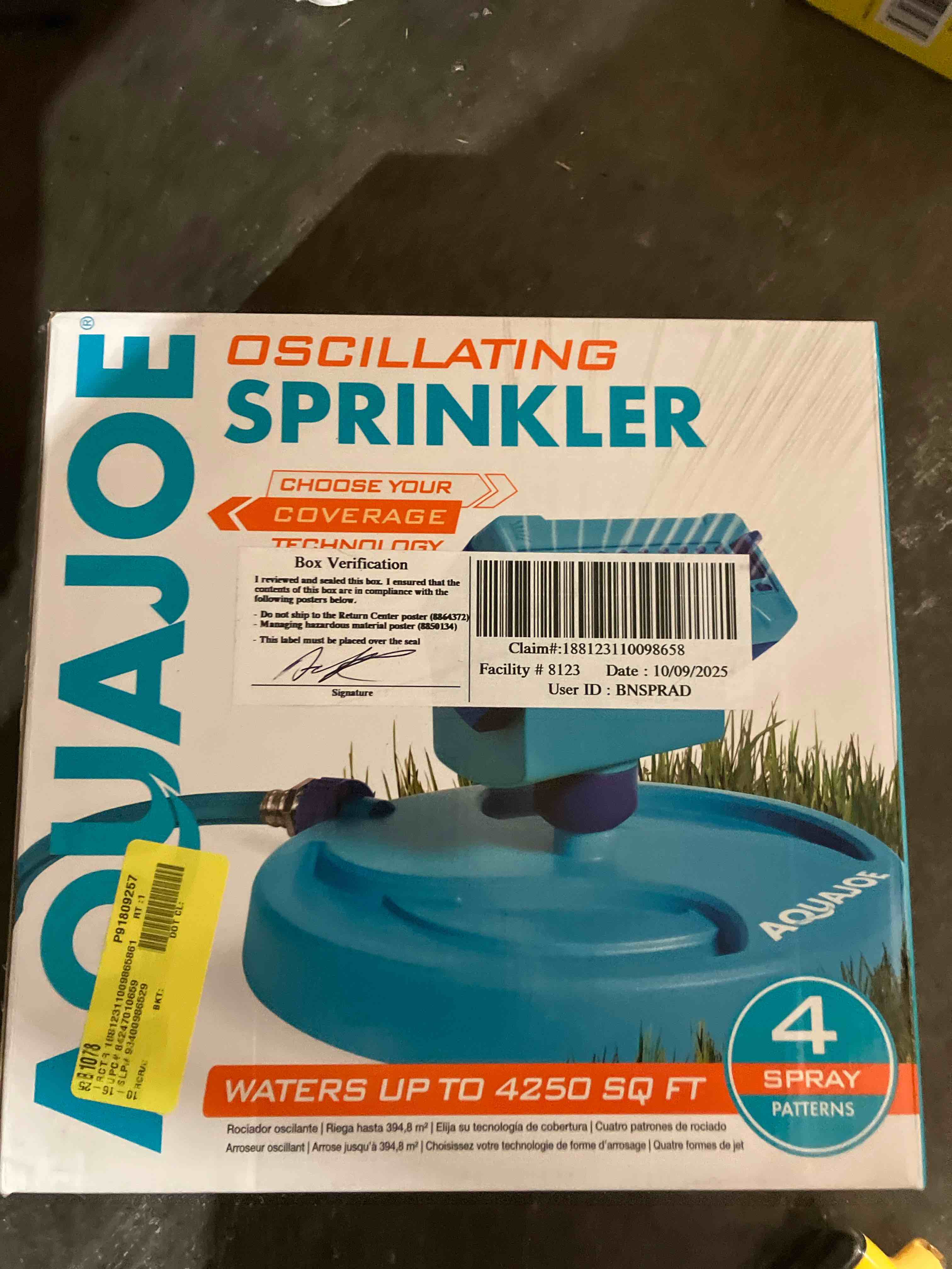 Aqua Joe Mini Gear-Driven Oscillating Sprinkler on Sled Base  Customizable Coverage  4 250 Sq. ft. Max Coverage