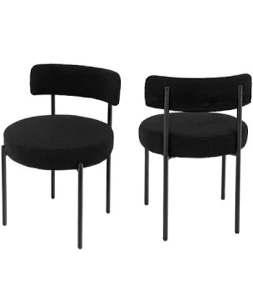 Boucle Upholstered Side Dining Chairs