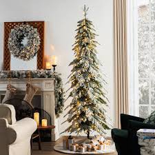  Hersi Flocked/Frosted Realistic Spruce Christmas Tree with LED Lights