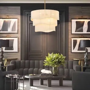 Ashli 6-Light Boho Dimmable Tiered Drum Chandelier