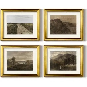 Vintage Landscape LXVI -4 Piece Set of Framed Prints